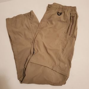 The North Face Mens Convertible Hiking Pants Shorts Tan Size Large